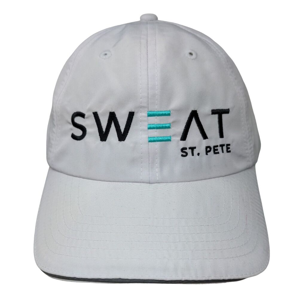 Sweat St. Pete Strapback Hat White One Size Embroidered 6 Panel Core 365